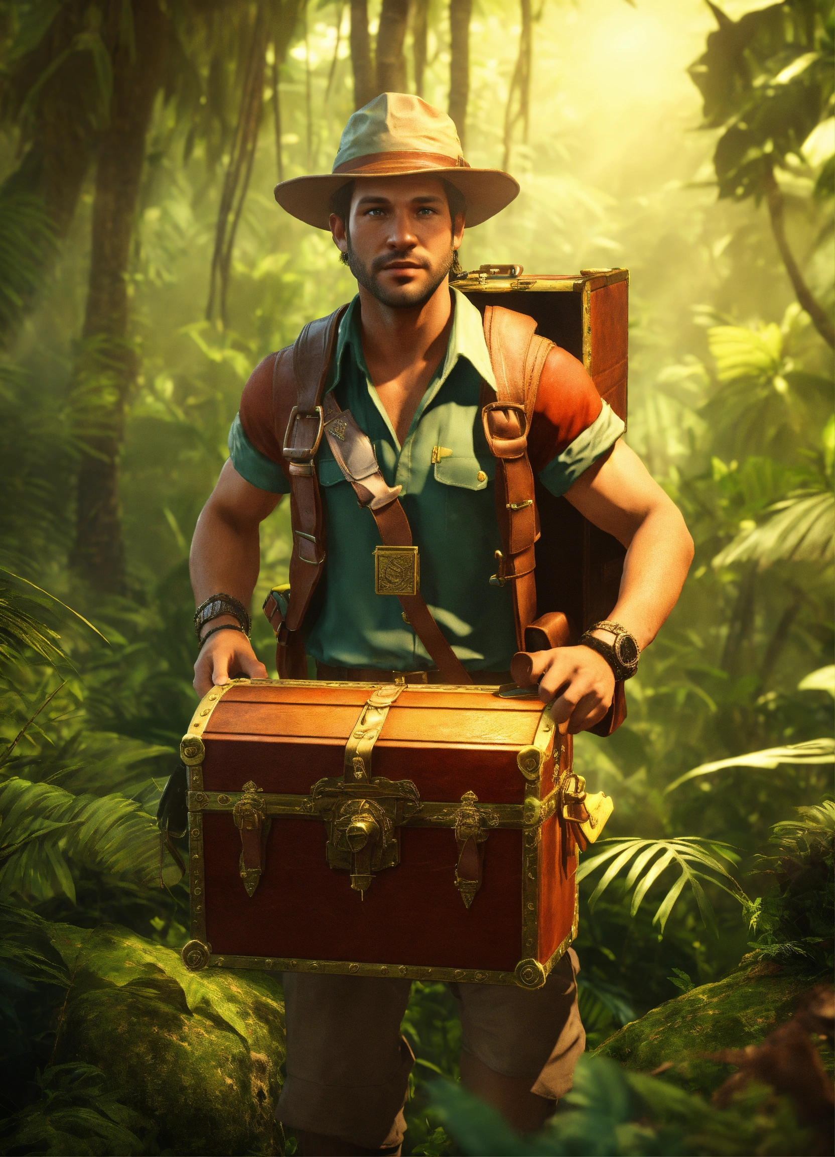 A 35-years-old Treasure Hunter with an explorer ha