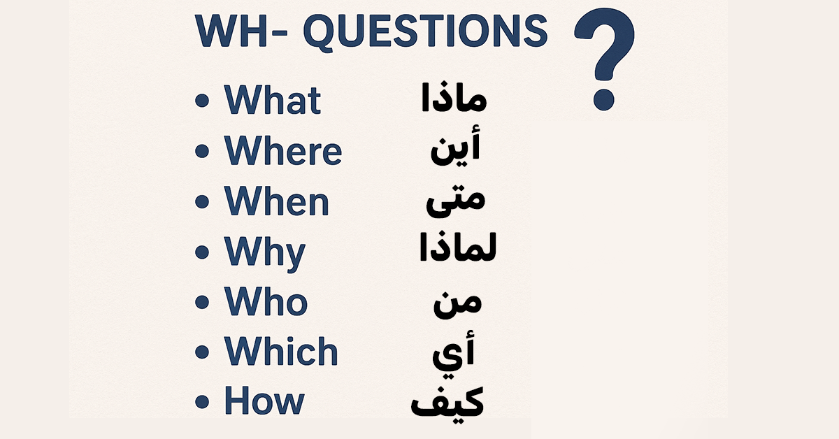 Wh- Questions in English with Examples | أسئلة Wh في الإنجليزية