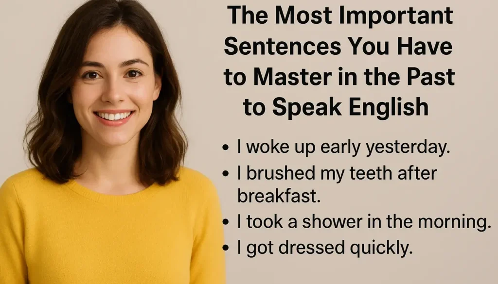 past simple sentences, daily use English sentences,