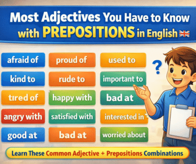 english adjectives, common english adjectives