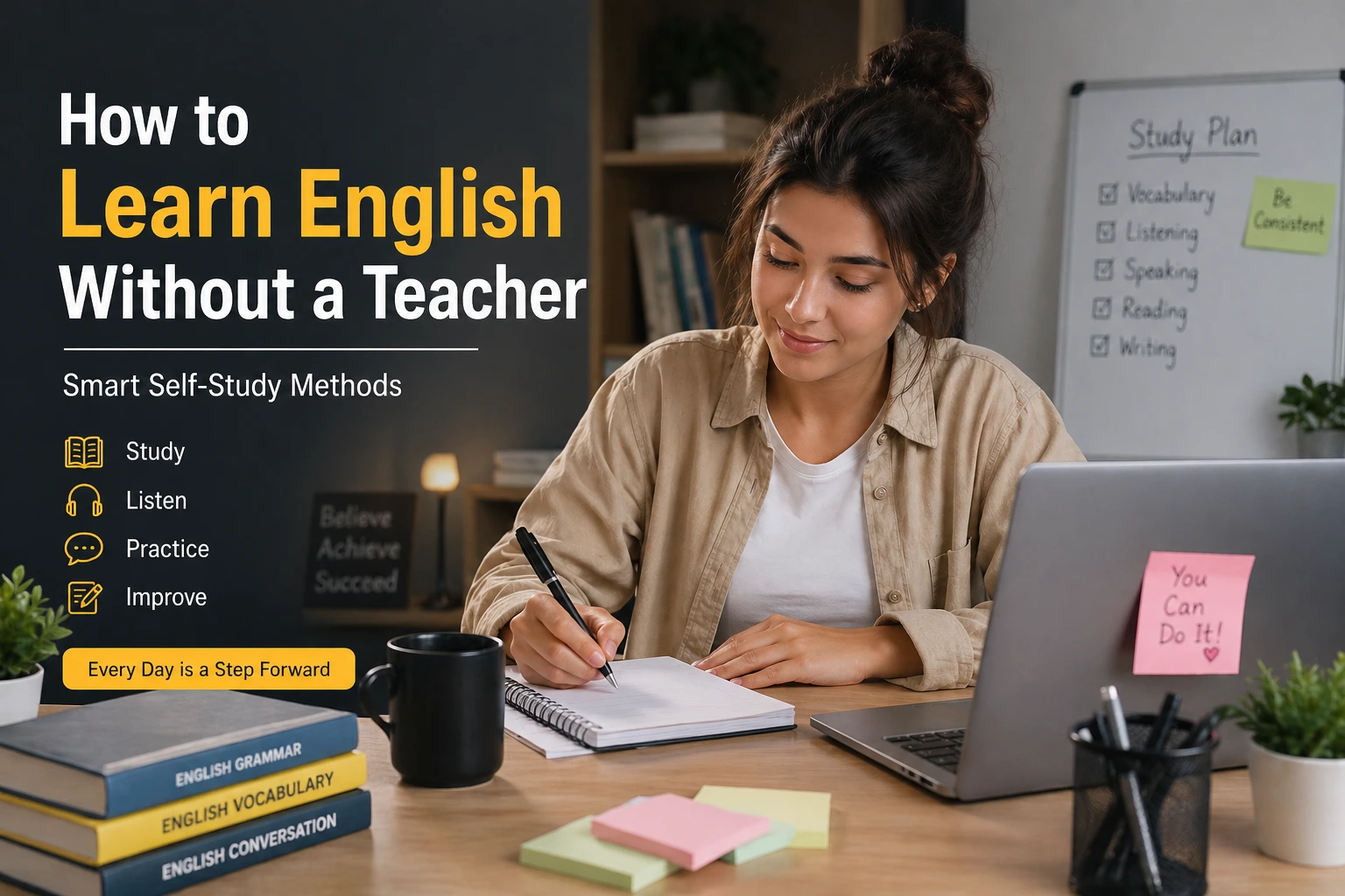 learn English without a teacher
