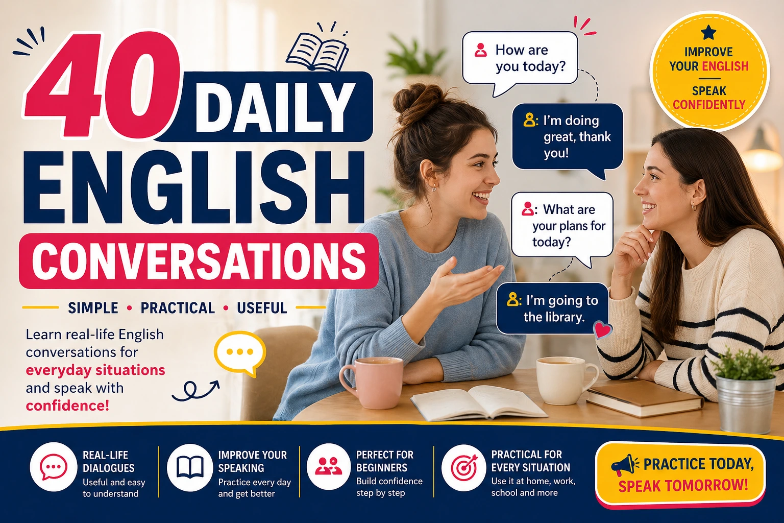 daily English conversations, English conversation practice