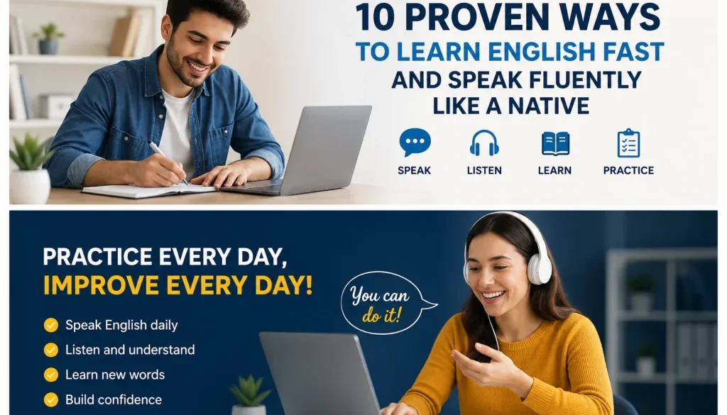 learn English fast, speak English fluently,