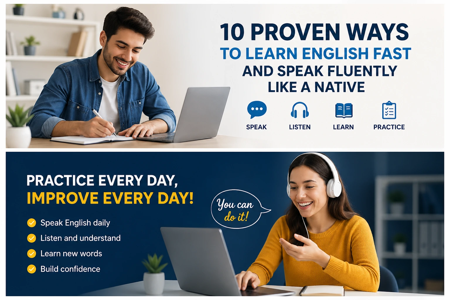 learn English fast, speak English fluently,