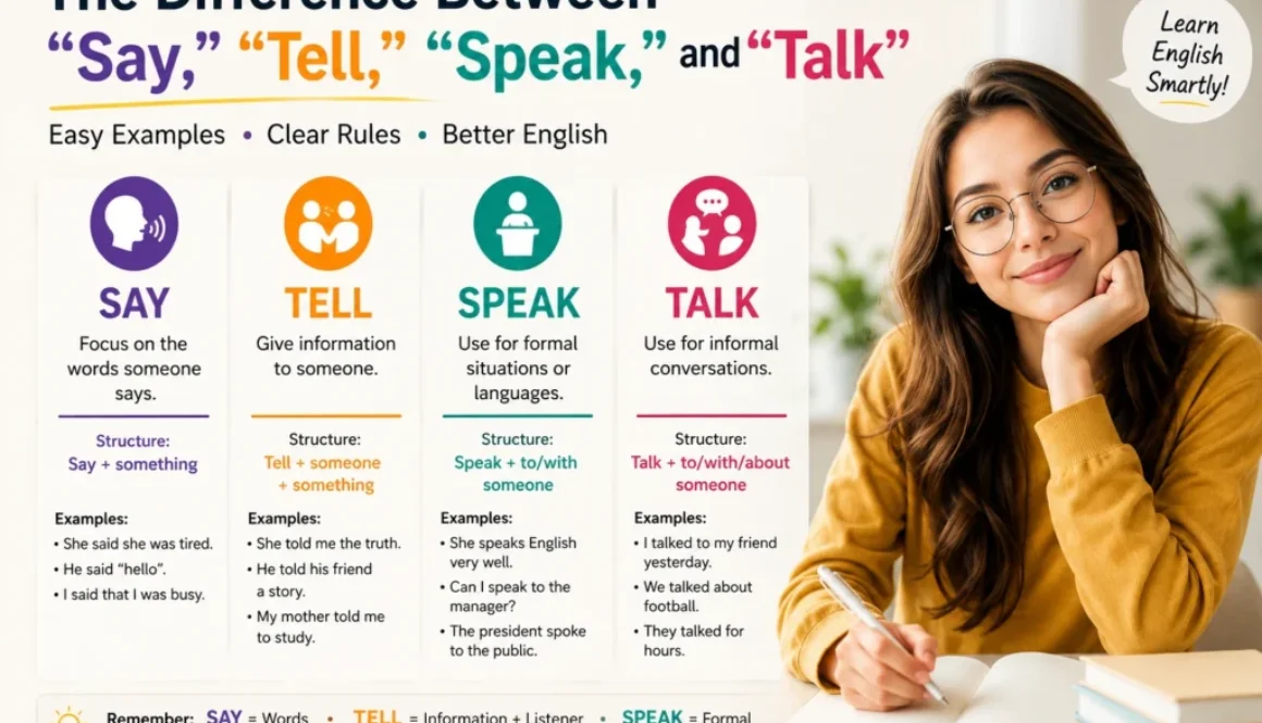 difference between say tell speak and talk