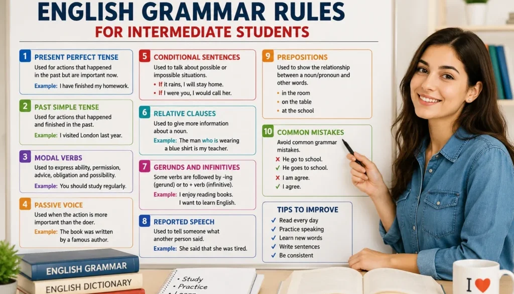 english grammar rules, intermediate english grammar, english grammar for intermediate students,