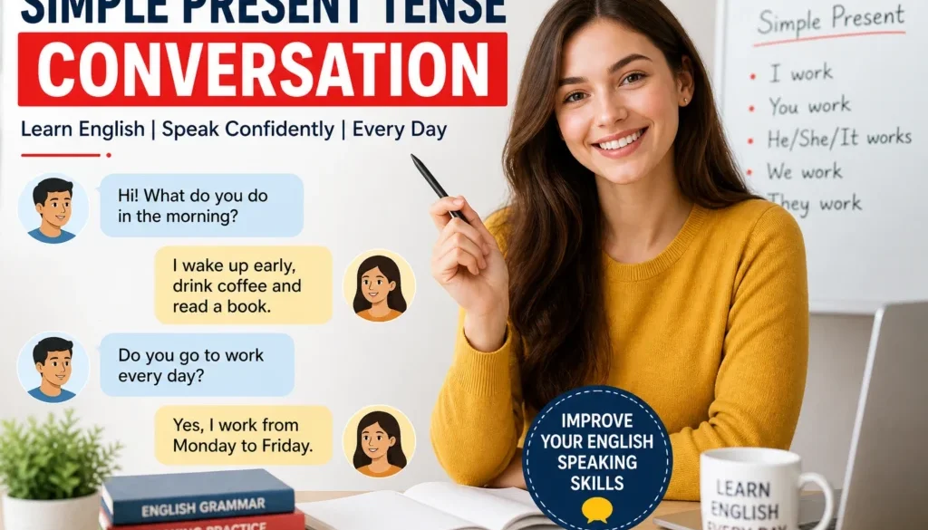 simple present conversation, simple present tense examples,