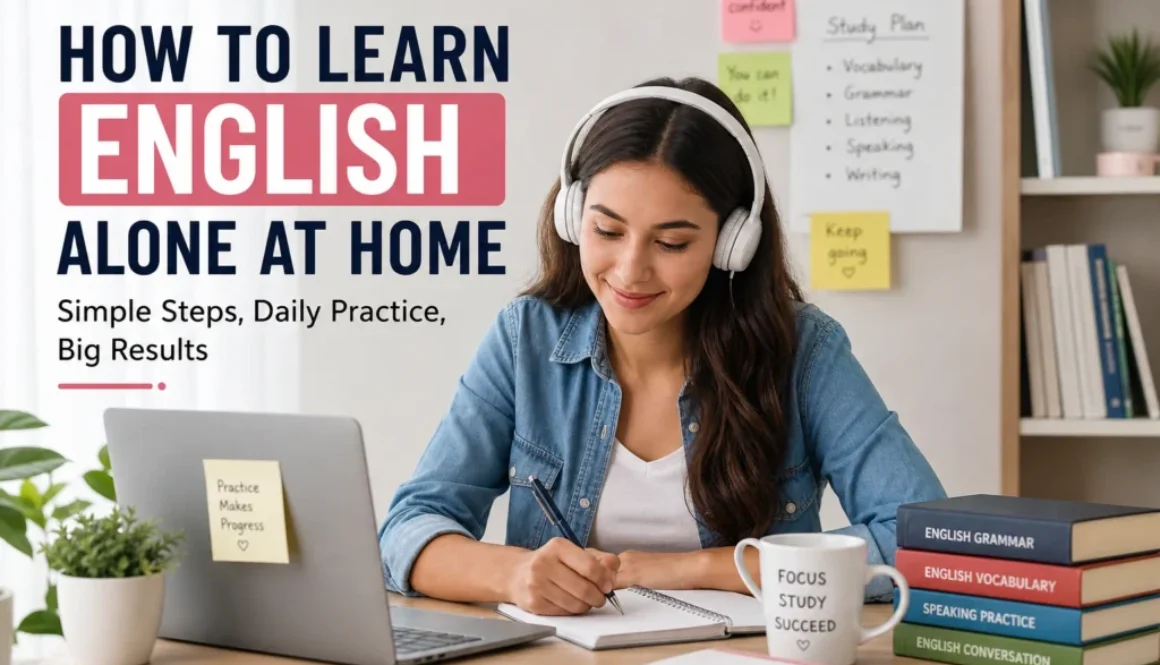 learn English at home, how to learn English alone,