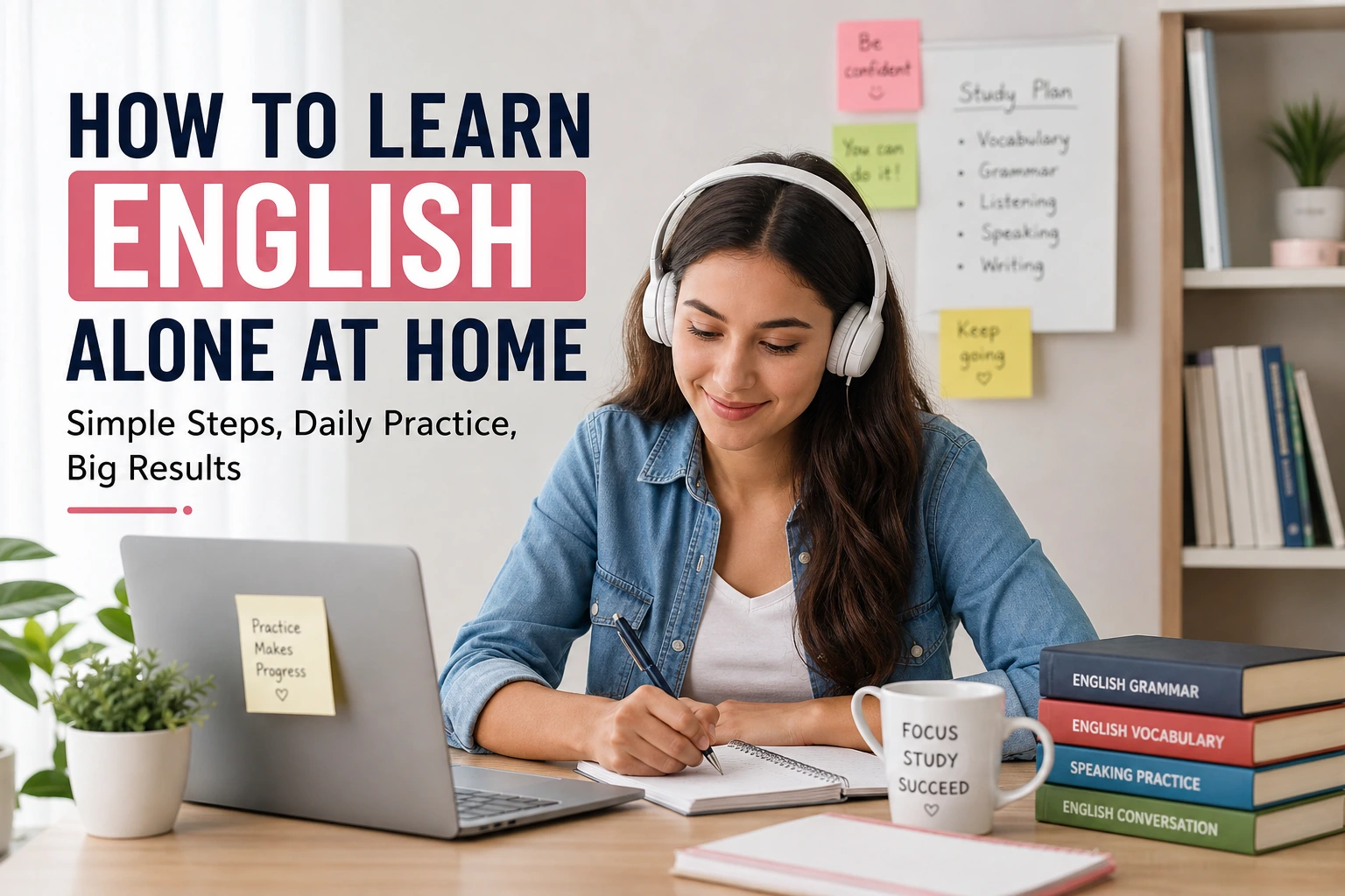 learn English at home, how to learn English alone,