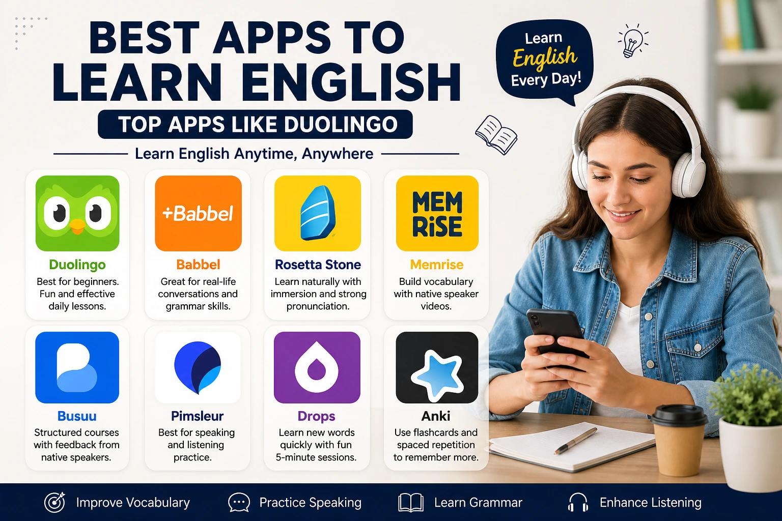 best apps to learn English, learn English with apps