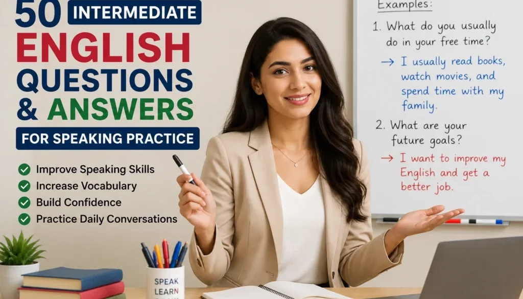 intermediate english questions, english speaking practice,
