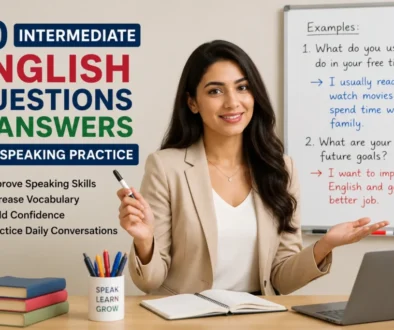 intermediate english questions, english speaking practice,