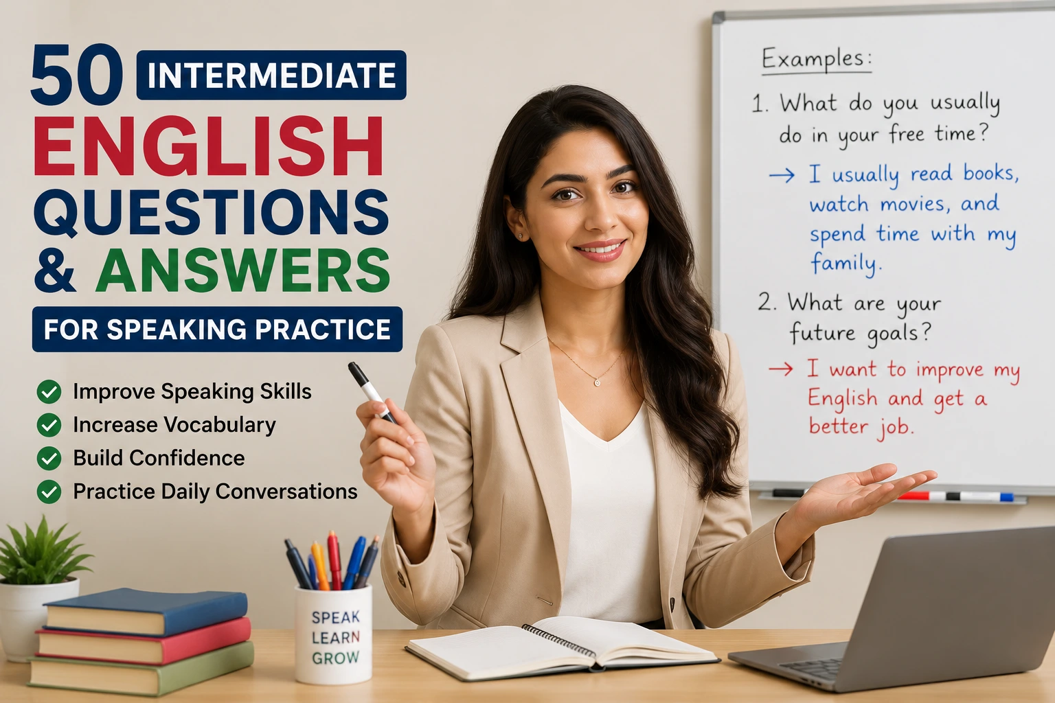 intermediate english questions, english speaking practice,