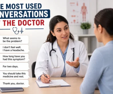 English at the doctor, medical English conversation,