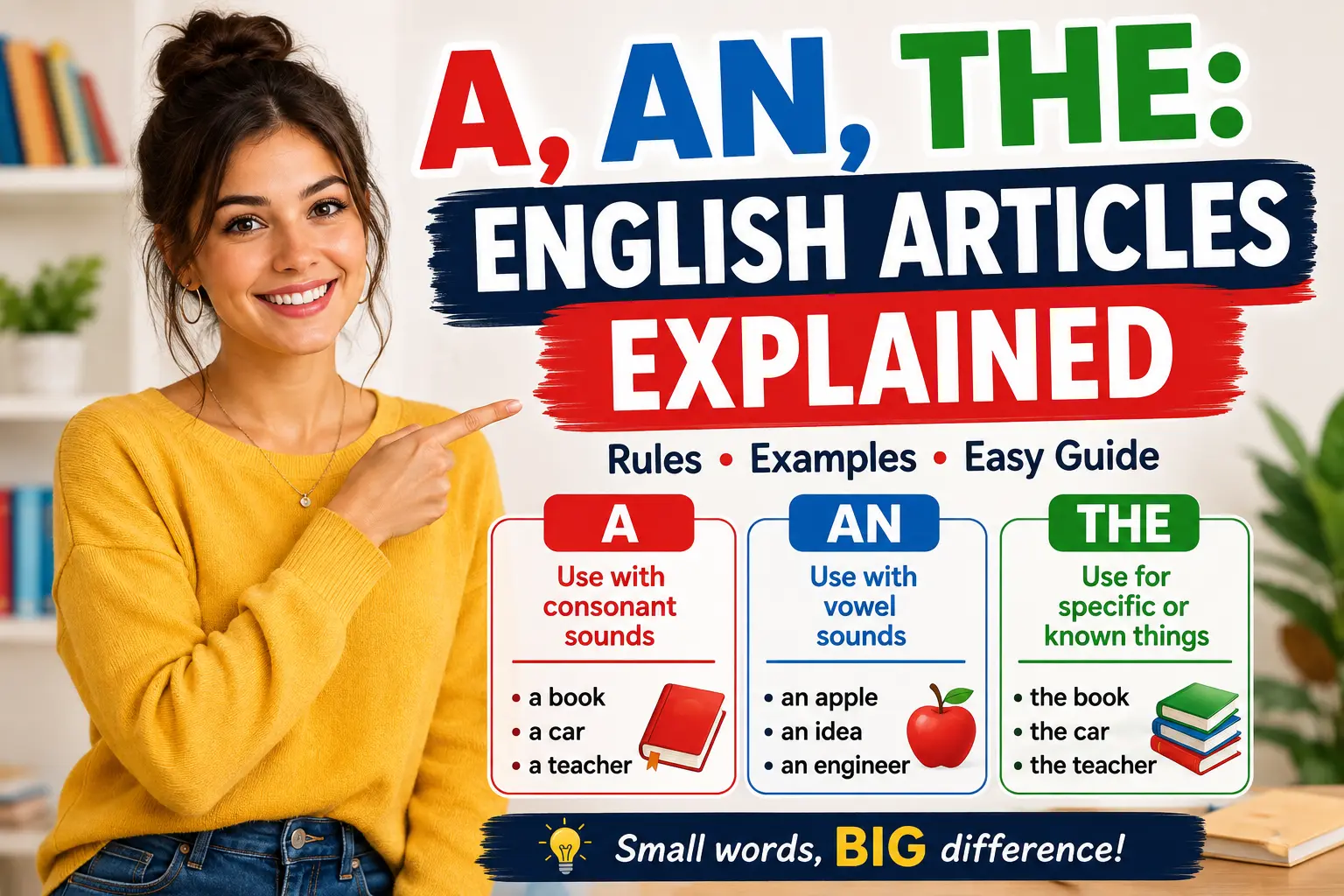 English articles, articles in English