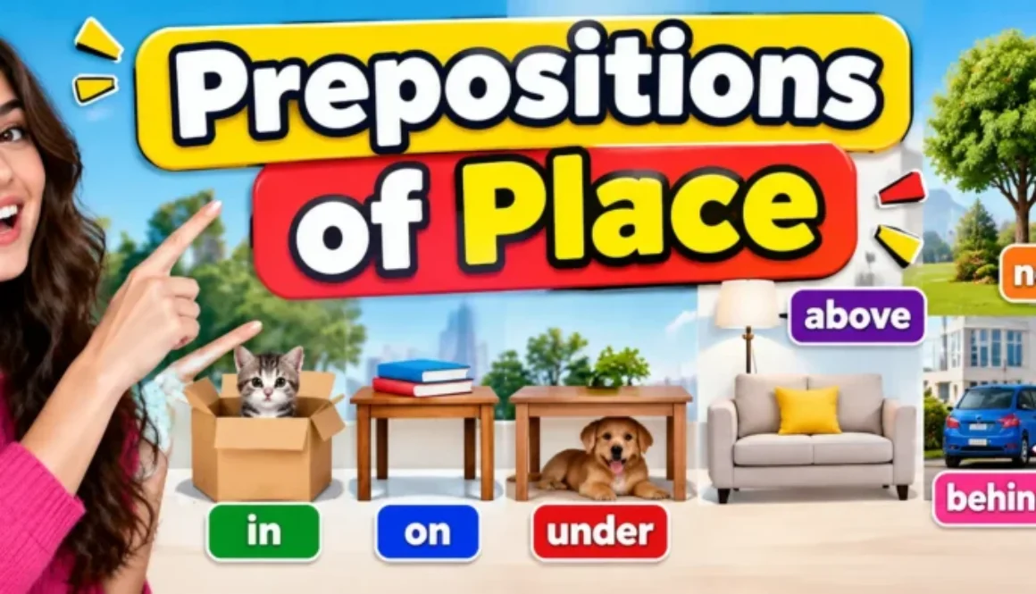 prepositions of place, prepositions of place in English,
